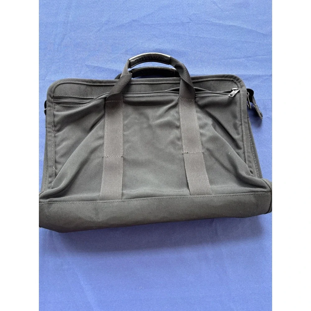 Tumi Black Ballistic Nylon Briefcase Made in USA Expandable Laptop Business Bag